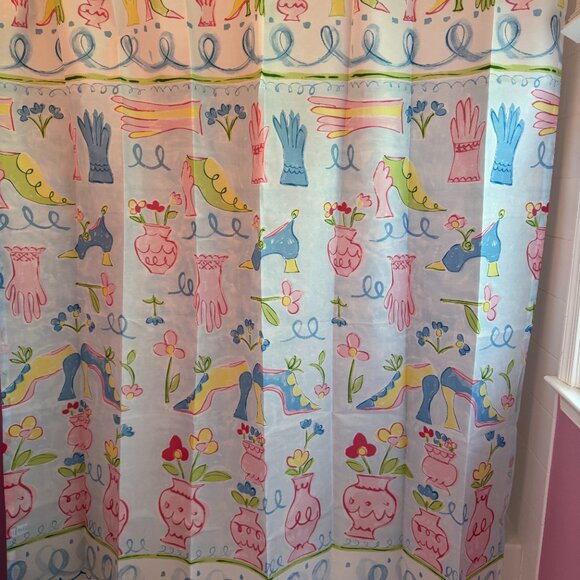 REDUCED NEW GIRL'S Shower Curtain Set - Kids Bath Wastebasket + Curtain + Hooks… - Picture 4 of 15